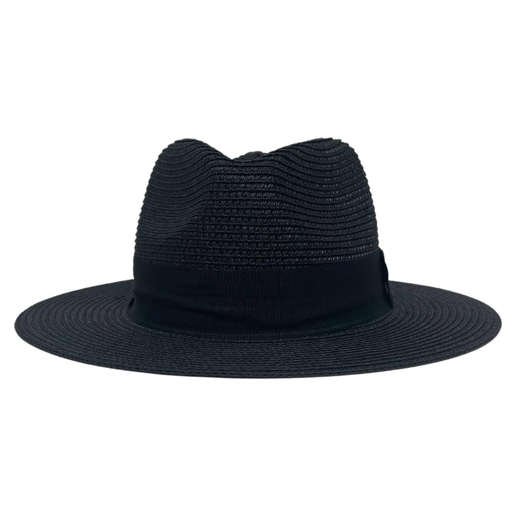 Safari Fedora Straw Hat - Black / LG 7 3/8