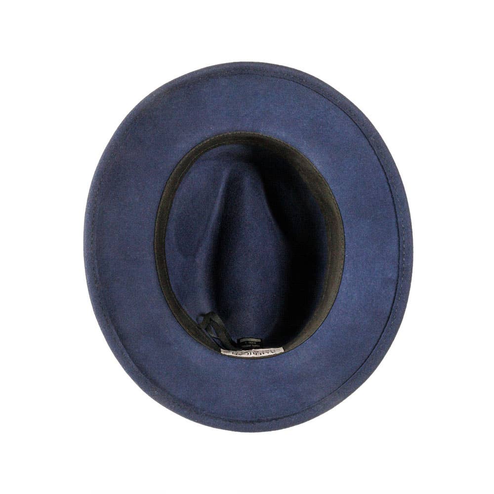 100% Wool Felt Fedora - Navy / LG 73/8