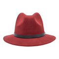 100% Wool Felt Fedora - Sangria /  LG 73/8