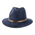 100% Wool Felt Fedora - Navy / LG 73/8