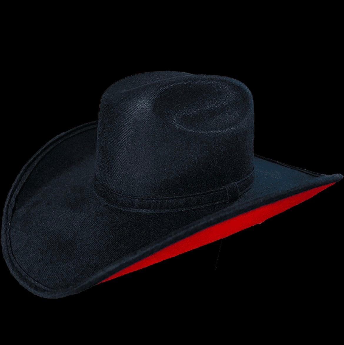 Black Felt with Red Bottom Hat