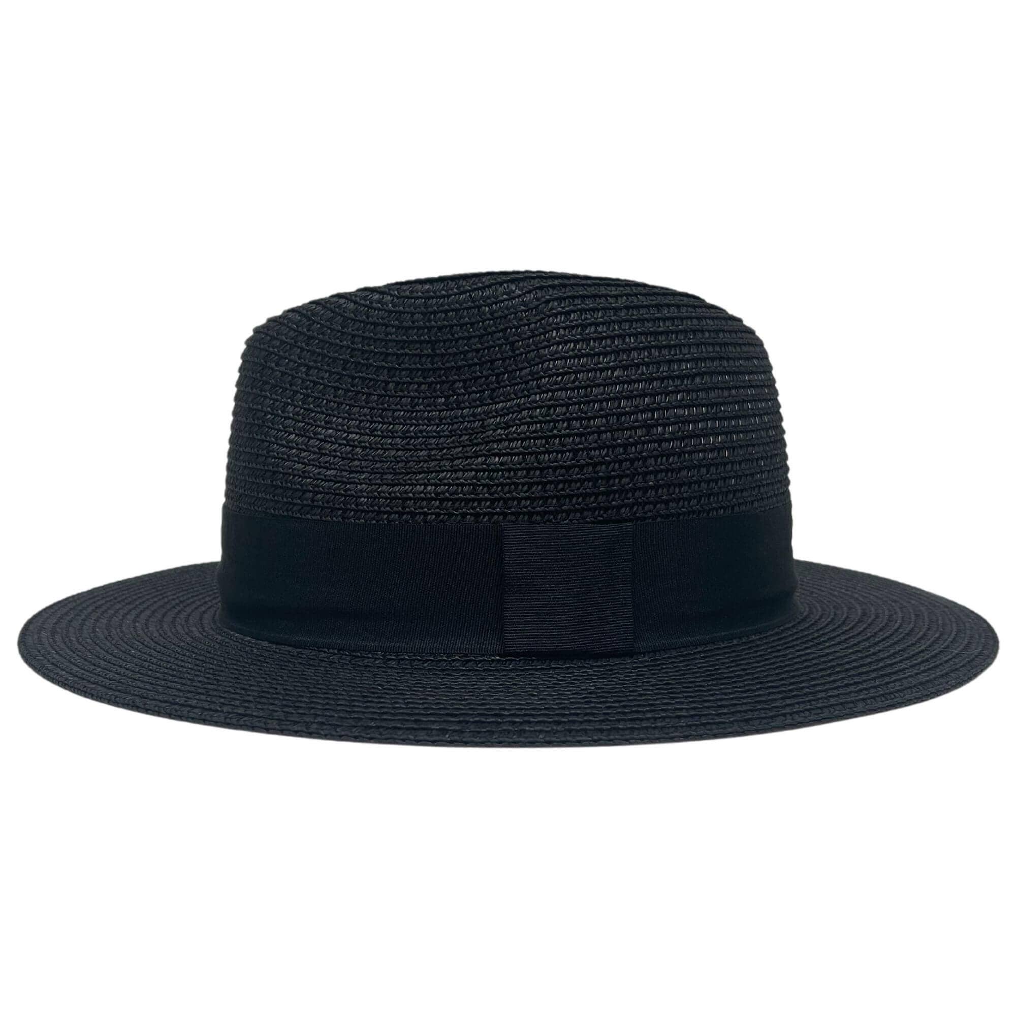 Safari Fedora Straw Hat - Black / LG 7 3/8